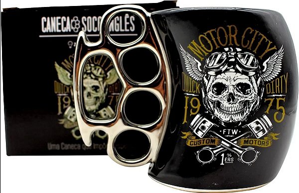 Caneca Soco Inglês 350ml Caveira Motor