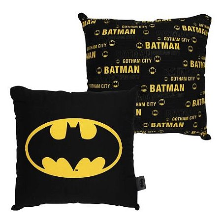 Almofada Fibra Veludo Veludo 40x40cm Batman Tipografia