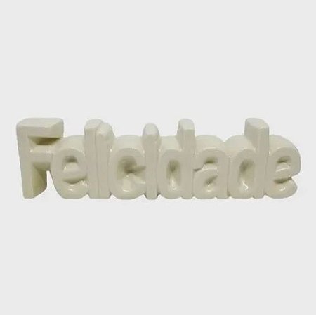Enfeite Porcelana Felicidade 24x6,5cm Branco