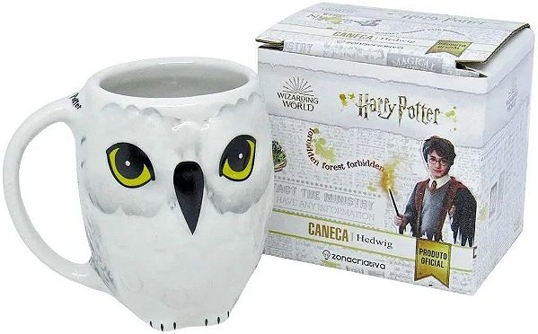 Caneca Harry Potter Coruja Hedwig Formato 3D 250ml