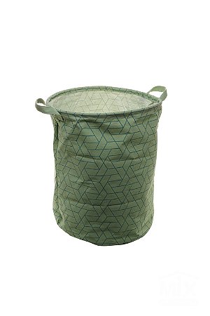 Cesto Organizador de Poliéster Chevron Verde 35x45cm
