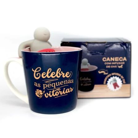 Caneca 350ml C/Infusor de Chá Celebre