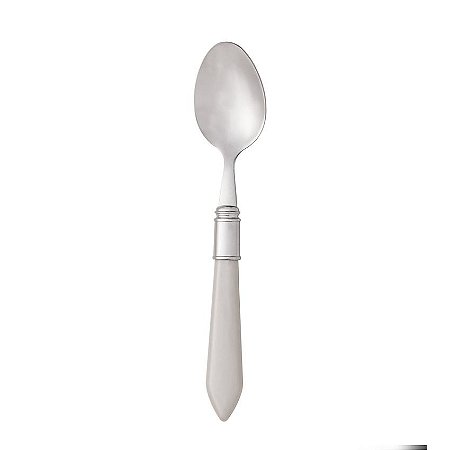 CJ 6 Colheres P/ Mesa de Aço Inox C/ Cabo de Plástico Mother Pearl Cinza 21cm