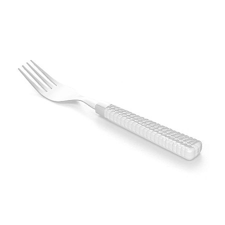 Conjunto 6 Garfos para Mesa de Aço Inox com Cabo de Plástico Rattan Preto 19,5cm