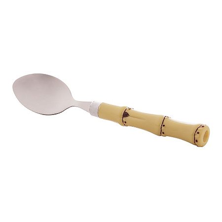 Conjunto 6 Colheres de Café de Aço Inox com Cabo de Plástico Bambu Natural 16cm