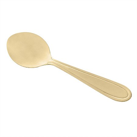 Conjunto 6 Colheres de Sobremesa de Aço Inox Gastro Dourado 13cm