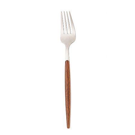 Conjunto 6 Garfos para Mesa de Aço Inox Com Cabo Em Estampa de Madeira Organic 22cm
