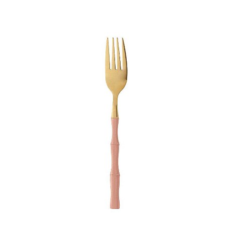 Conjunto 6 Garfos para Mesa de Aço Inox Bambu Elegant Champanhe/Rose 19,8cm