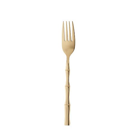 Conjunto 6 Garfos para Mesa de Aço Inox Bambu Elegant Champanhe 19,8cm