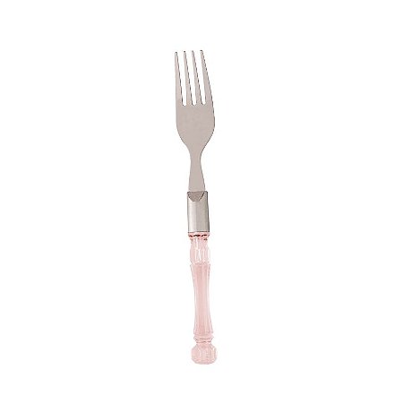 Conjunto 6 Garfos para Mesa de Aço Inox com Cabo em Plástico Bambu Rosa 19,5cm