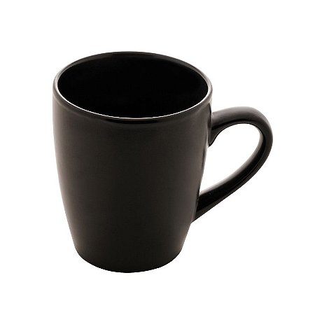 Caneca de Cerâmica Cronus Preta 350ml