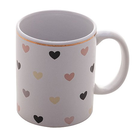 Caneca de Porcelana Color Hearts 350ml
