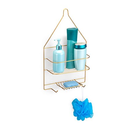Porta Shampoo E Sabonete Arthi Master Dourado Fosco