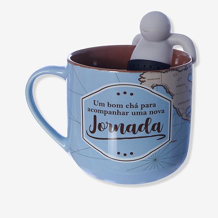 Caneca 350ml  C/Infusor P/ Chá Nova Jornada