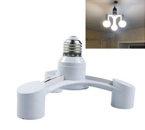 ADAPTADOR DE BASE DE LÂMPADA E27 3 EM 1 - FONTE