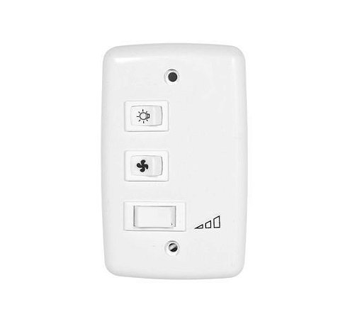 CONTROLE VENTILADOR BOTÃO + 1 LAMPADA  220V "CV-07" - EMBUTIR - AP