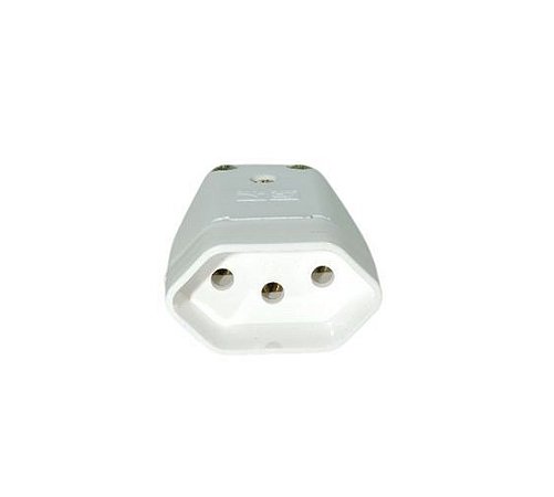 PLUG FEMEA 3P 10A BRANCO - MEC