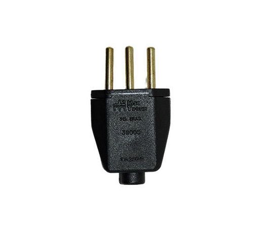 PLUG MACHO 3P 10A PRETO - MEC