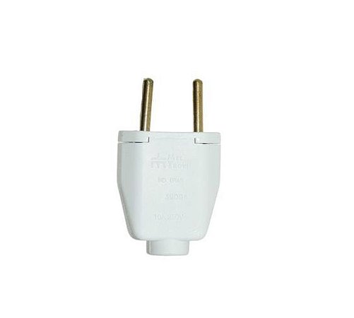 PLUG MACHO 2P 10A BRANCO - MEC