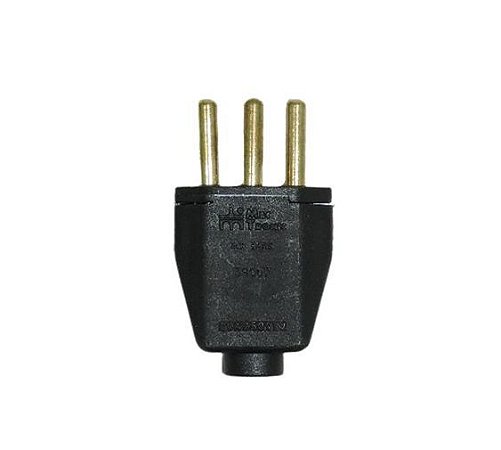 PLUG MACHO 3P 20A PRETO - MEC