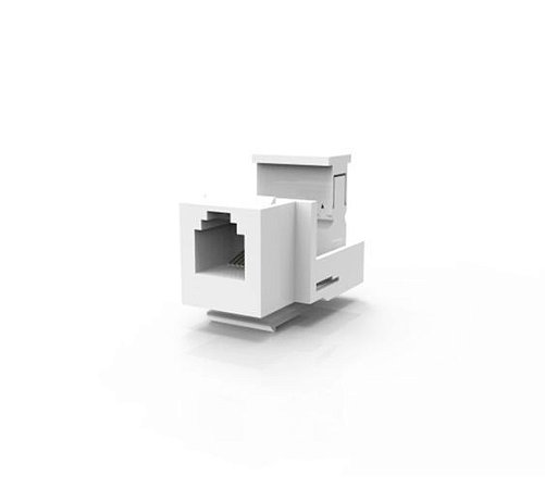 CONECTOR KEYSTONE JACK RJ-45 CAT.5E - REDES 100 A 1.000 MBPS - BRANCO - ENERBRAS