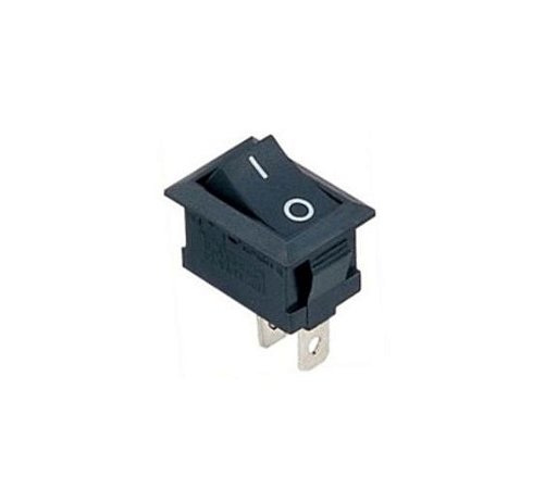 CHAVE GANGORA RETANGULAR LIGA/DESLIGA 6A/250V - 2 TERMINAIS - PRETO - UNIS