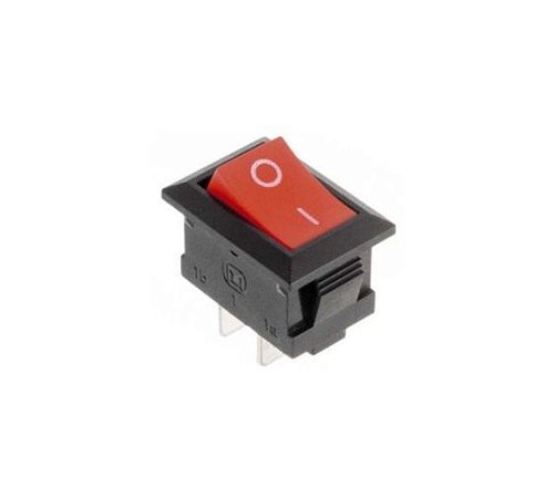 CHAVE GANGORA RETANGULAR LIGA/DESLIGA 6A/250V - 2 TERMINAIS - VERMELHO - UNIS
