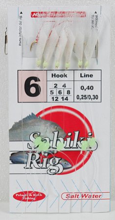 Sabiki para Pesca com Anzol Rig SQ-6046 6 Unid. (0,25-0,33mm