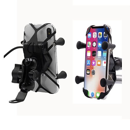 Suporte Celular com Carregador USB Garra X Aranha para Moto