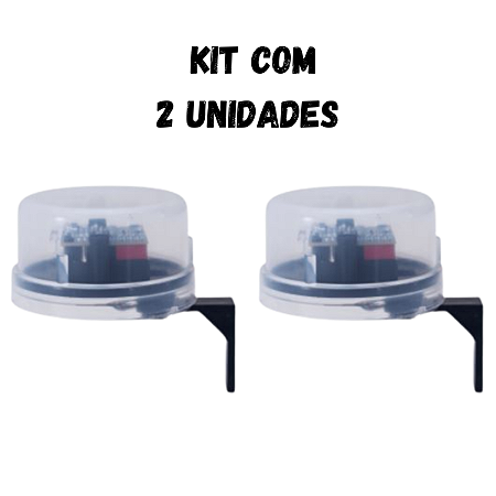 Kit Com 2 Unidades Rele Fotocélula Sensor Bivolt 3 Em 1 Acende a Noite e Apaga ao Amanhecer