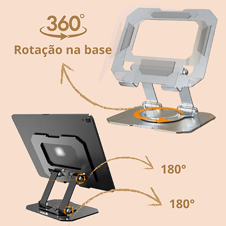 Suporte Giratório de Mesa para Tablet Celular Ajustável iversal