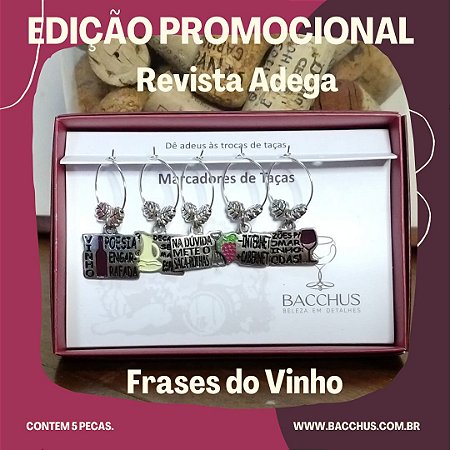 Marcadores de Taças FRASES DO VINHO - Metal Promoção