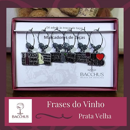 Marcadores de Taças FRASES DO VINHO - Metal