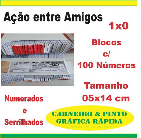 4000 Bilhetes de Ação Entre Amigos (RIFA) C/ Canhoto + ARTE GRÁTIS