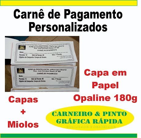 Carnês de Pagamento Personalizados (Capas + Miolos)