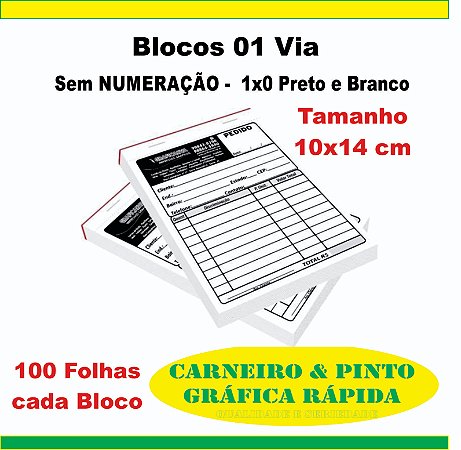 Talões de Pedidos, Orçamentos Personalizado 10x14cm / 100x1 / 1x0
