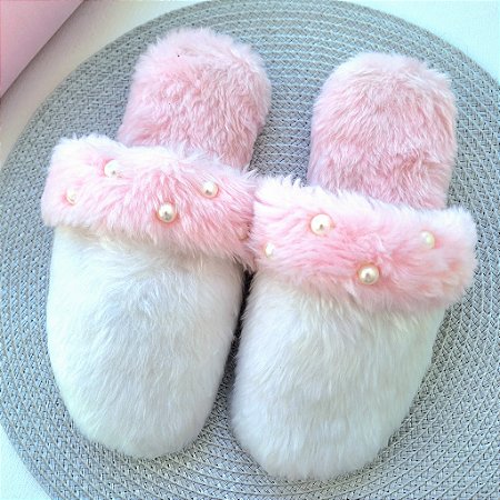 PANTUFA ROSA PÉROLAS