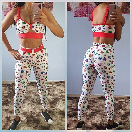 Conjunto Legging Fitness Diamante