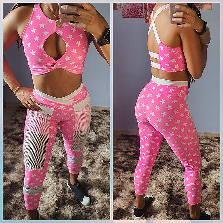 Conjunto Legging Suplex Rosa