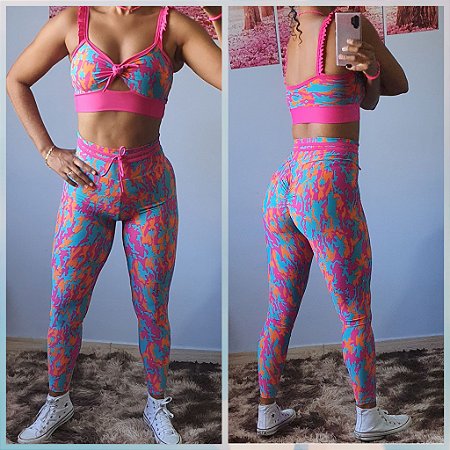 Conjunto Legging Fitness Aquarela