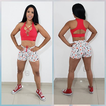 Conjunto Short Fitness Love
