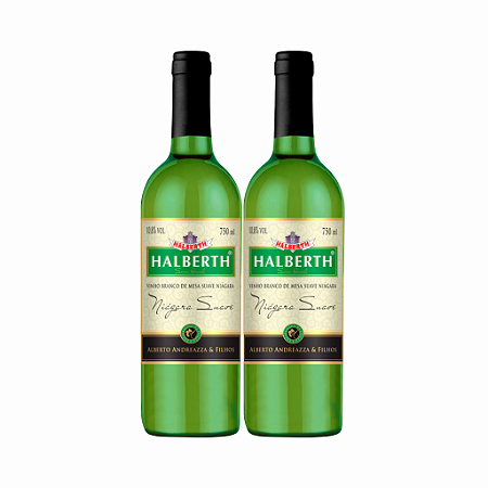 Kit 2 Vinho Branco Halberth Niágara Suave 750ml