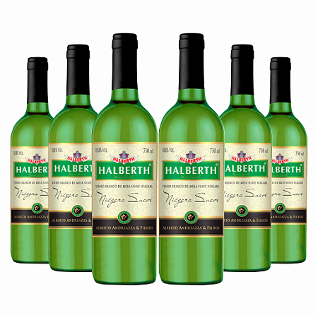 Kit 6 Vinho Branco Halberth Niágara Suave 750ml
