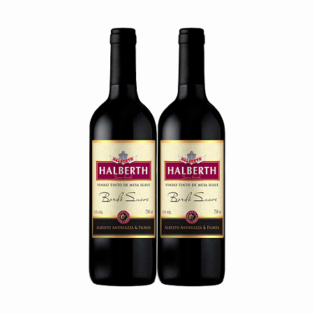 Kit 2 Vinho Tinto Halberth Bordô Suave 750ml