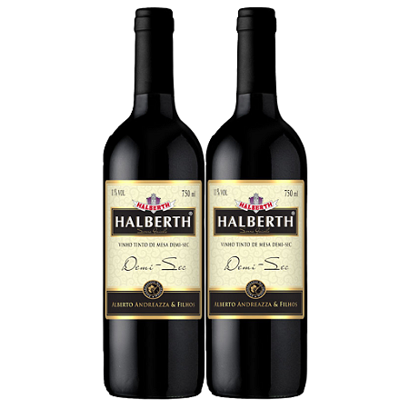 Kit 2 Vinho Tinto Halberth Demi - sec 750ml