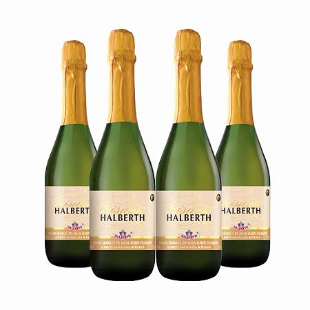 Kit 4 Vinho Halberth Frisante Branco Suave 660ml