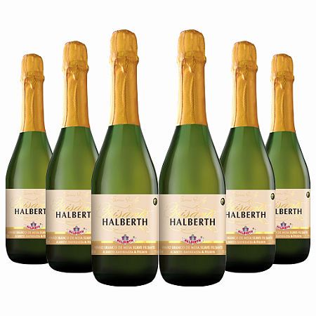 Kit 6 Vinho Halberth Frisante Branco Suave 660ml