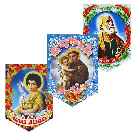 Enfeite Santo Bandeira Pequena Festa Junina Decorar Arraiá