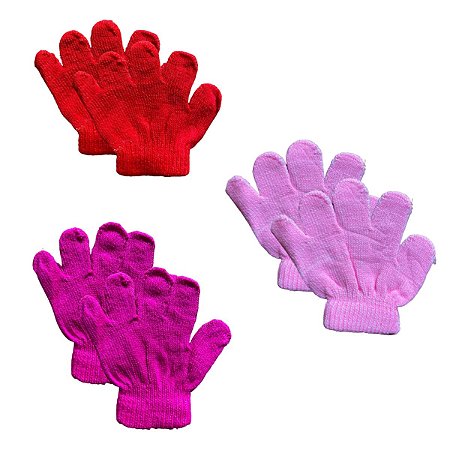 Par Luva Infantil Criança Menina Inverno Frio bebê Lisa