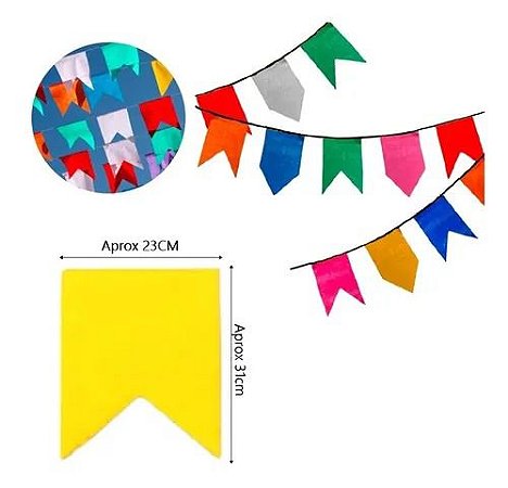 KIT 06PC BANDEIRA BANDEIRÃO DECORAÇÃO FESTA JUNINA COLORIDA